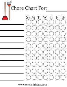 Family Chore Chart Pdf